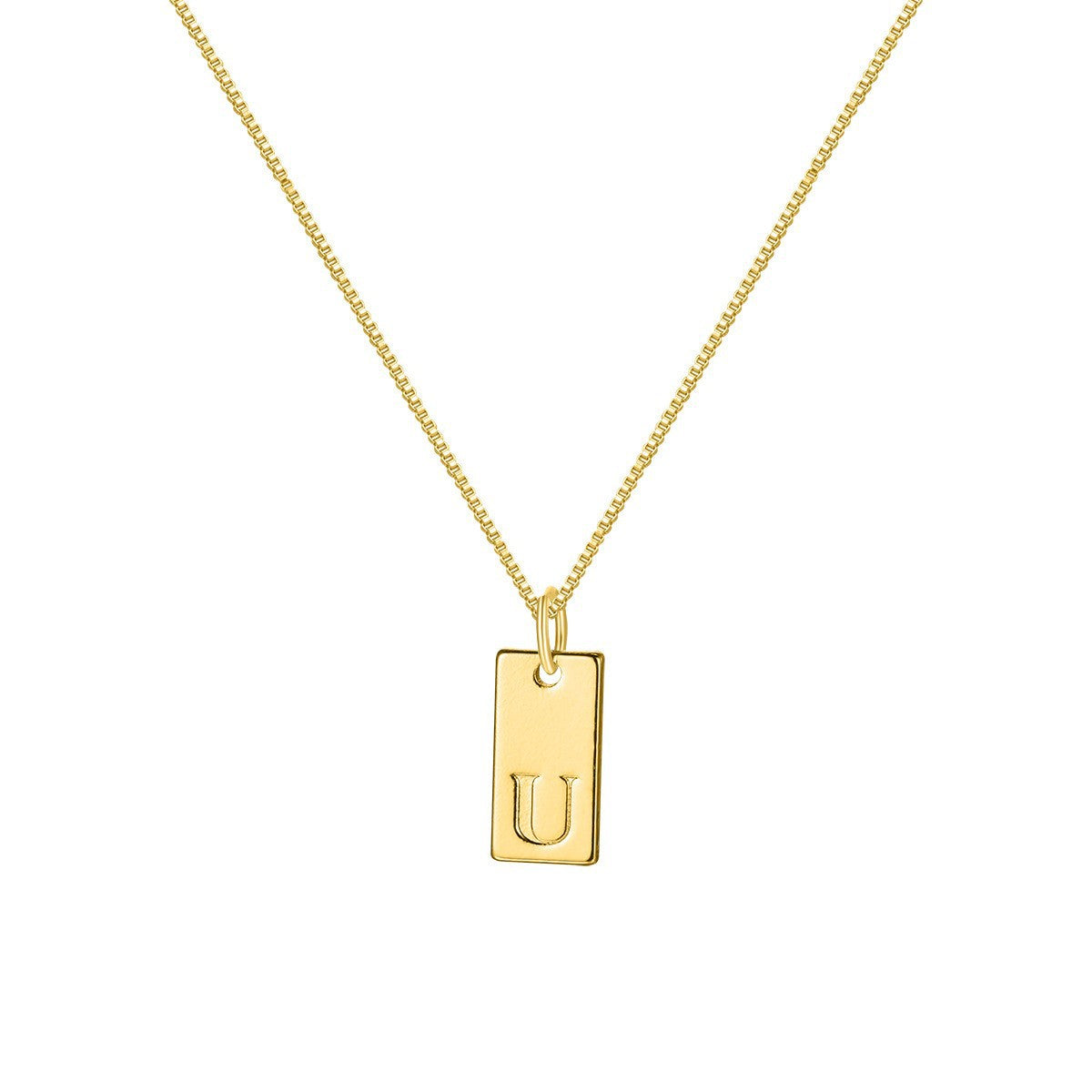 Box Chain Initial Necklace