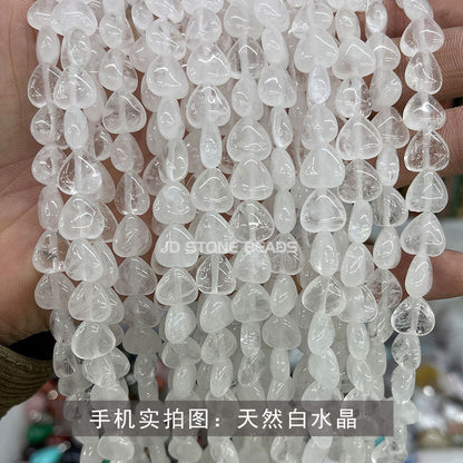 10 cuentas sueltas de cristal con forma de corazón de melocotón de 4 mm 