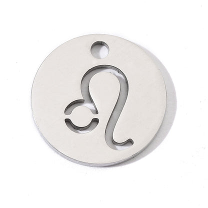 20 pcs/pack simple steel color twelve constellations titanium steel pendant