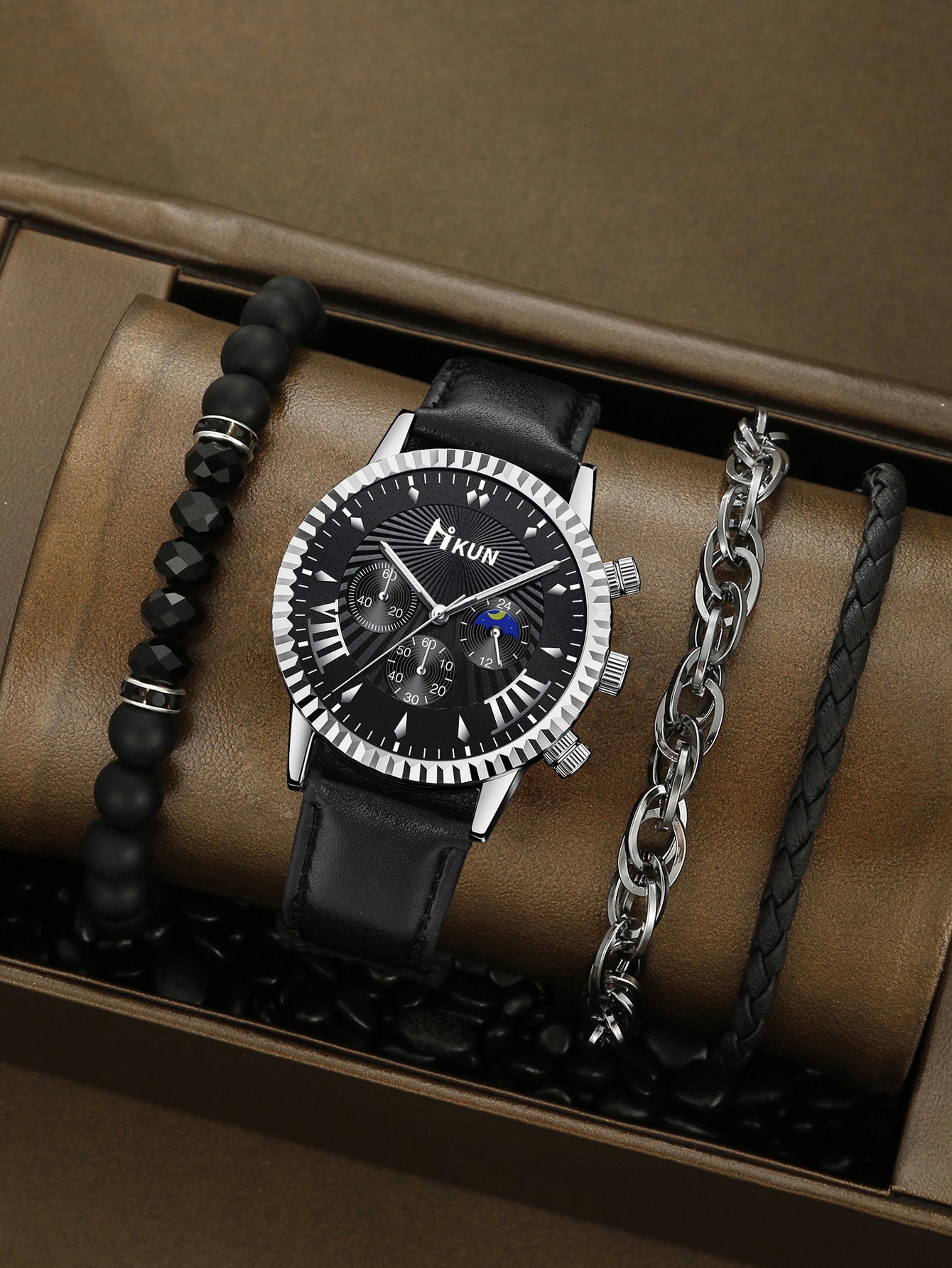 Watch Personalized Alloy Beaded Bracelet Set