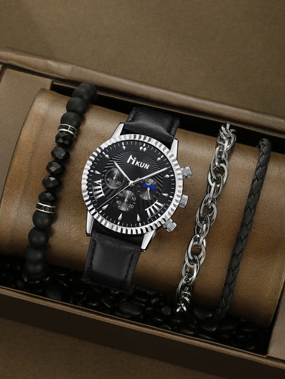 Watch Personalized Alloy Beaded Bracelet Set