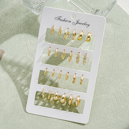 C-Shape Diamond Earring Set