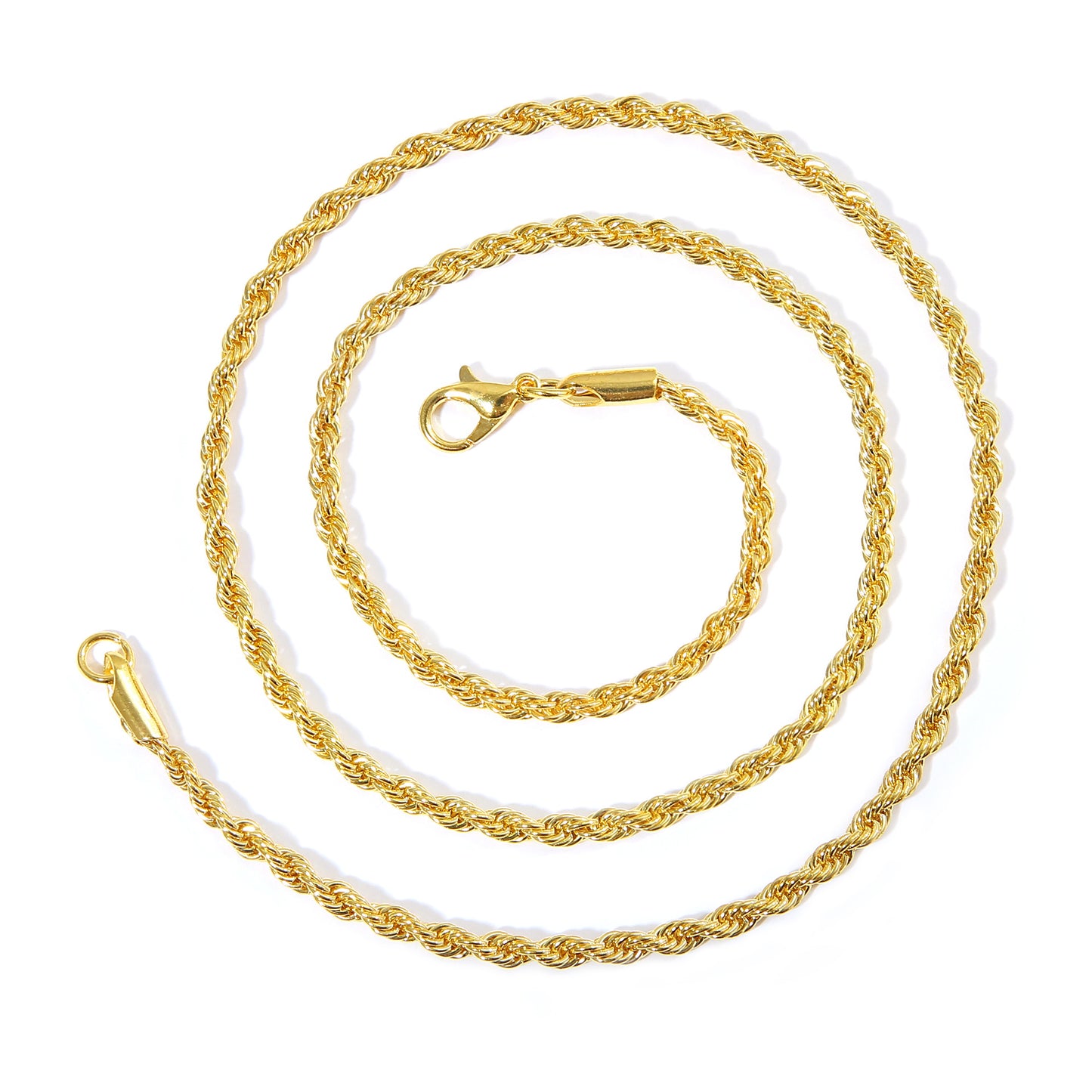 Men's 3mm Twisted Rope Chain Necklace