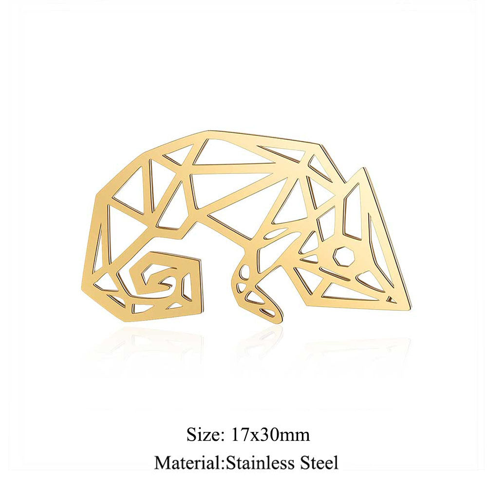 5 pcs/titanium steel large accessories paper-cut animal pendant