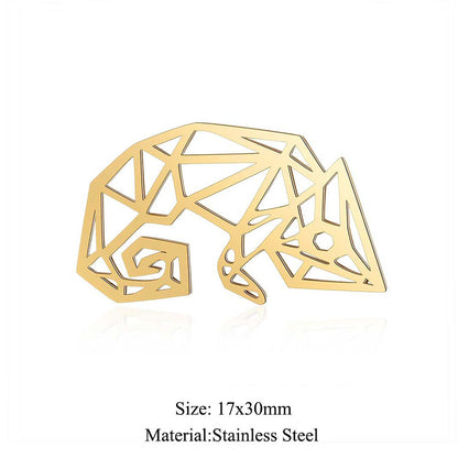 5 pcs/titanium steel large accessories paper-cut animal pendant