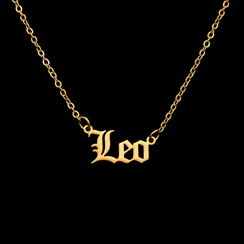 Collar de acero de titanio de las 12 constelaciones para mujer 