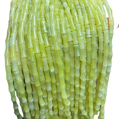 5 * 12 mm Cuentas sueltas de bambú con topacio limón 