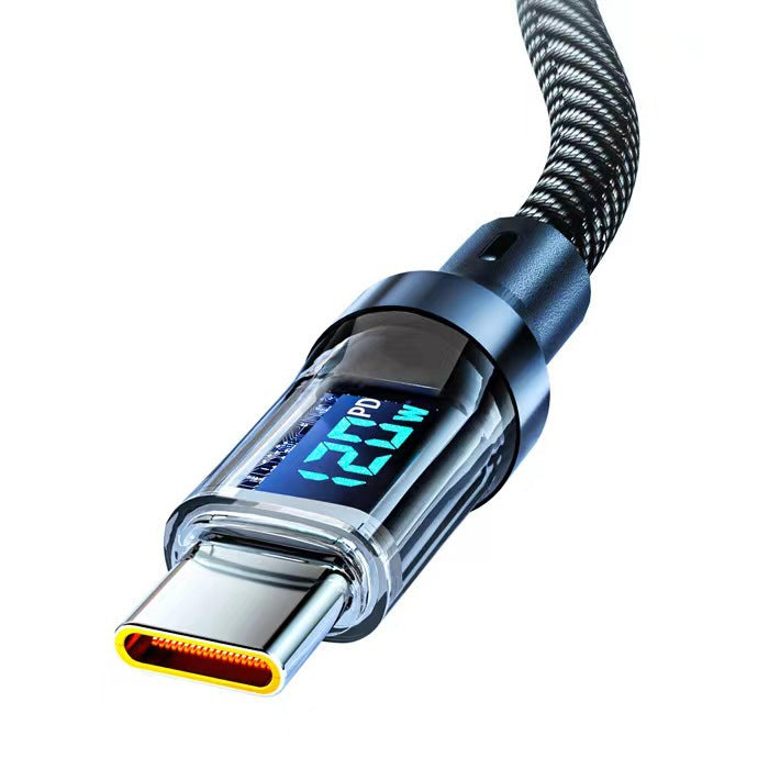 Cable de carga superrápida tipo C de 120 W con pantalla LED 