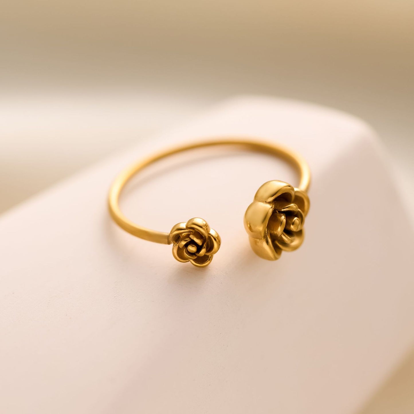 Double Rose Flower Ring