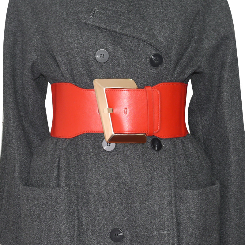 Black wide belt women's fashion