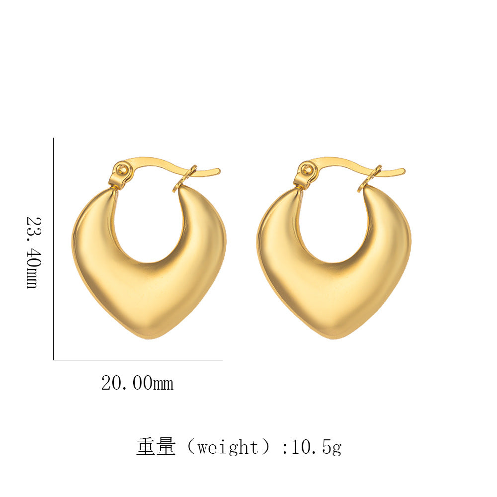 18K Gold Titanium Steel Geometric Earrings