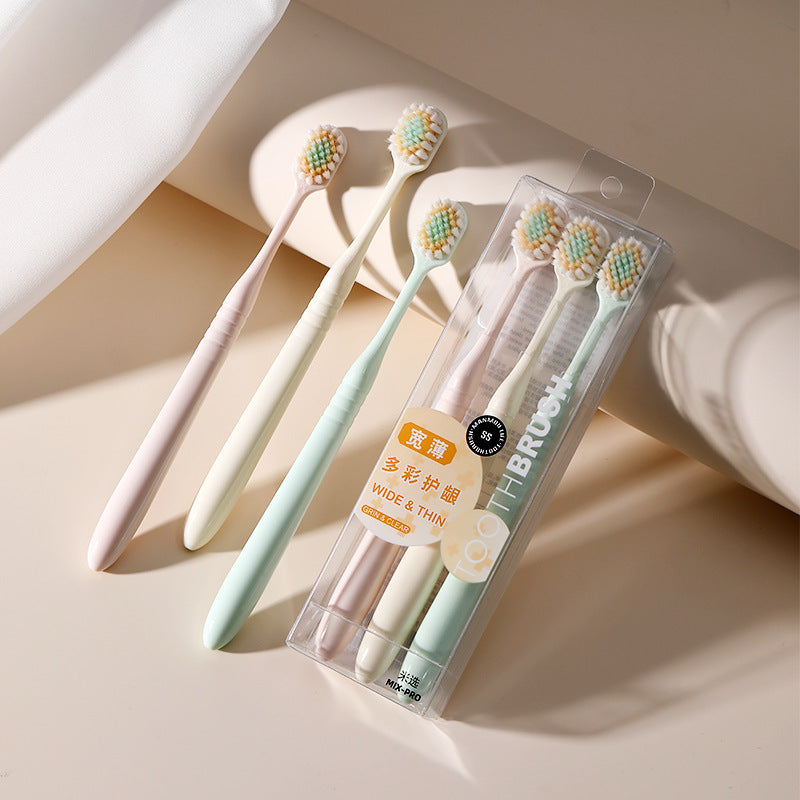 Soft Bristle High-Quality Toothbrush for Adults, 3-Pack