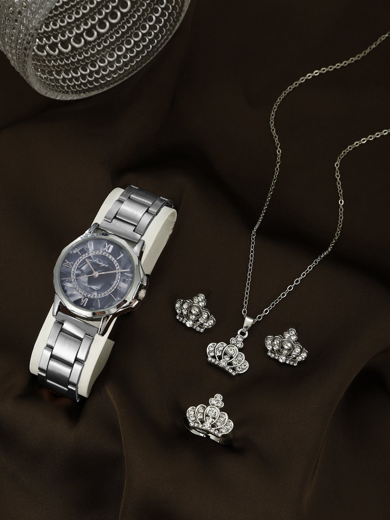 Quartz Watch Rhinestone Alloy Peacock Jewelry Set