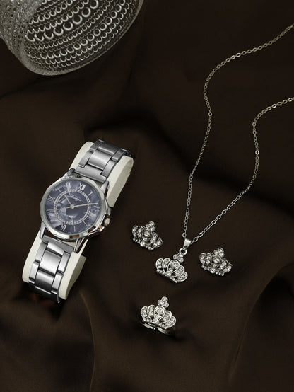 Quartz Watch Rhinestone Alloy Peacock Jewelry Set