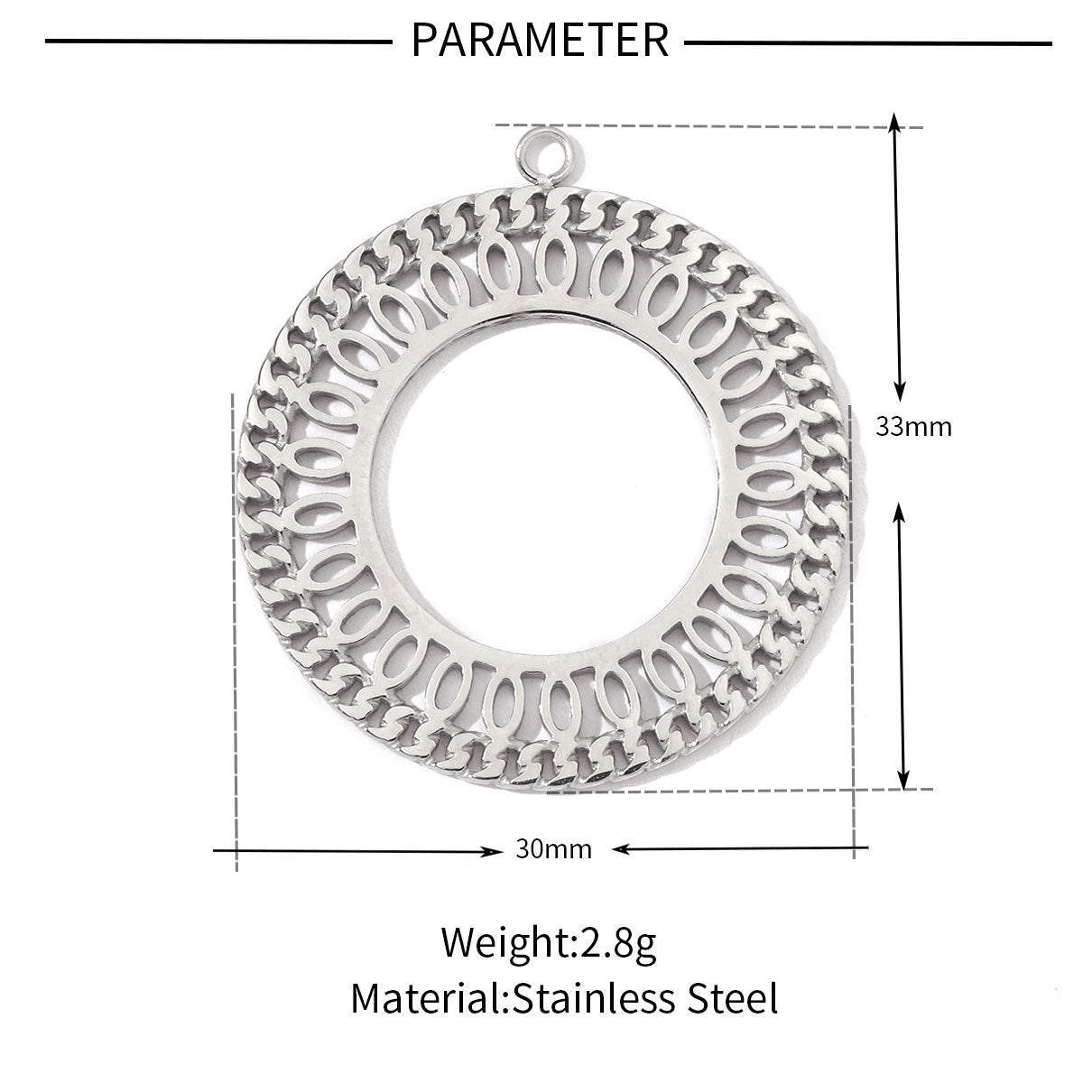 Geometric round love titanium steel pendant accessories