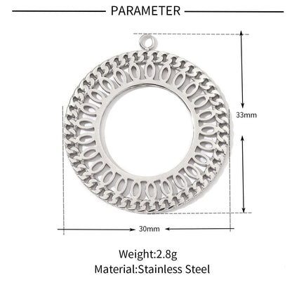 Geometric round love titanium steel pendant accessories