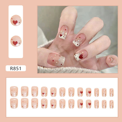 Star Heart Short T Nail Stickers 24 Pieces