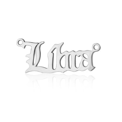 5 pcs/pack twelve constellations English letter titanium steel pendant