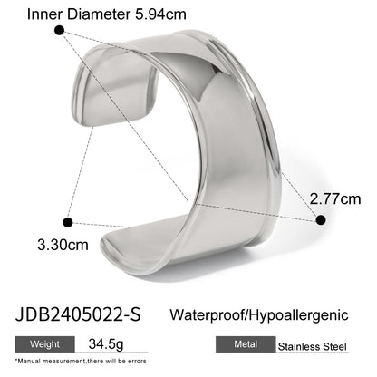 18k gold stainless steel wide bracelet