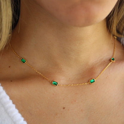 Emerald Zircon Necklace Bracelet