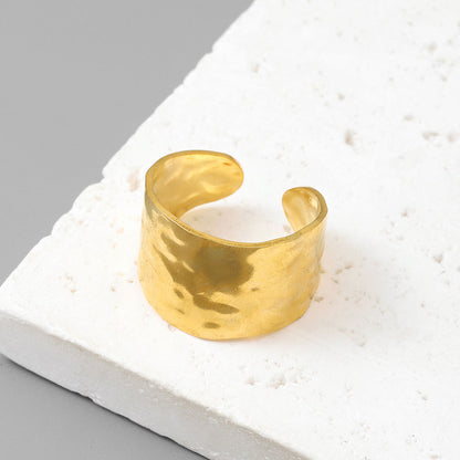 18K real gold titanium steel ring