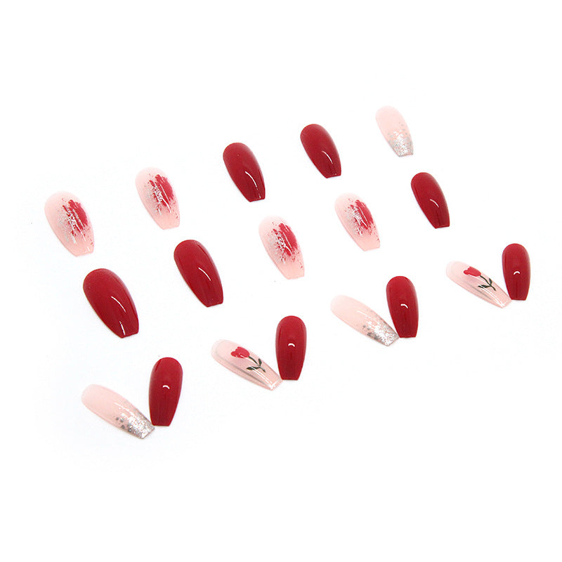 Vintage Tulip Bridal Nails