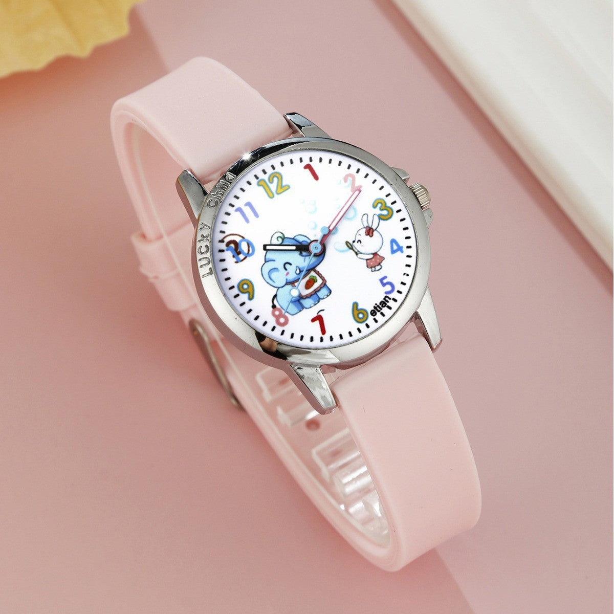 Animal Dial Round Quartz Watch Jewelry Set