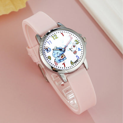 Animal Dial Round Quartz Watch Jewelry Set