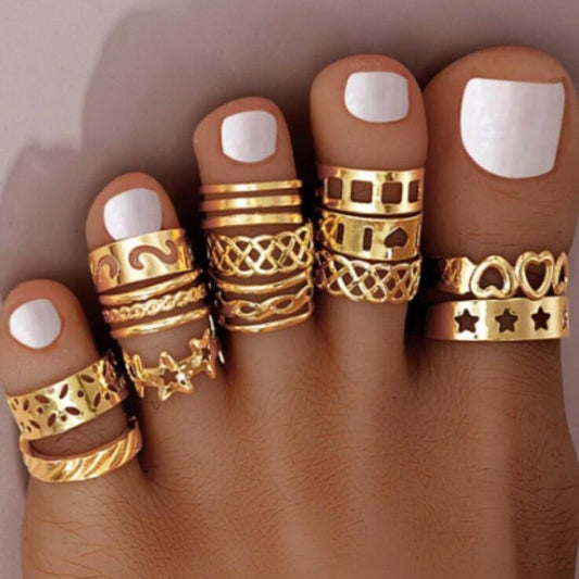 Star & Heart Ankle Ring Set