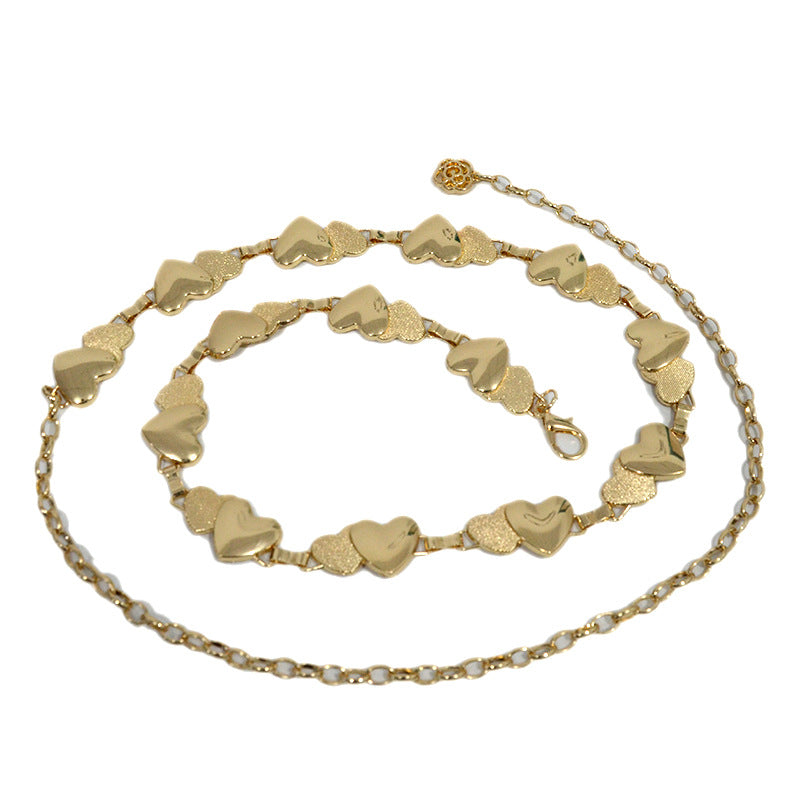 Big and small love buckle waist chain