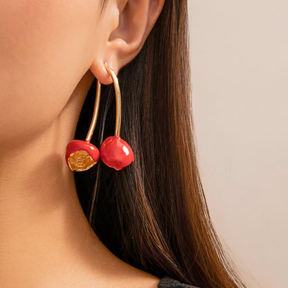 Alloy fruit stud earrings