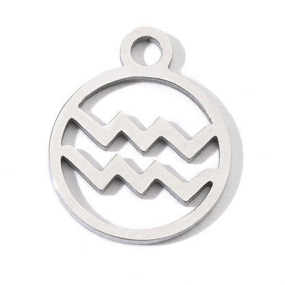 20 pcs/pack twelve constellations titanium steel pendant