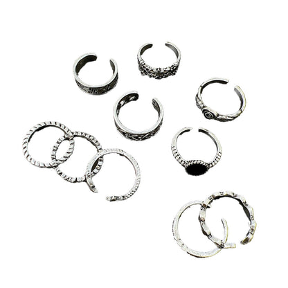 Vintage distressed ring set 10 pieces