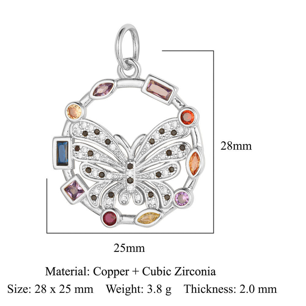 Copper Zircon Cross Virgin Necklace Pendant