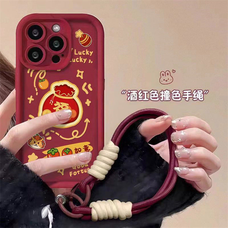 Apple 15 Pro High Bamboo New Year Persimmon iPhone 12 Wine Lanyard