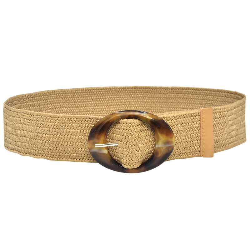 Ethnic style woven elastic belt