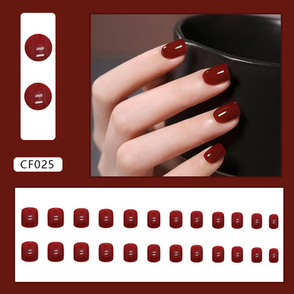 Uñas postizas cuadradas festivas de color blanco brillante 