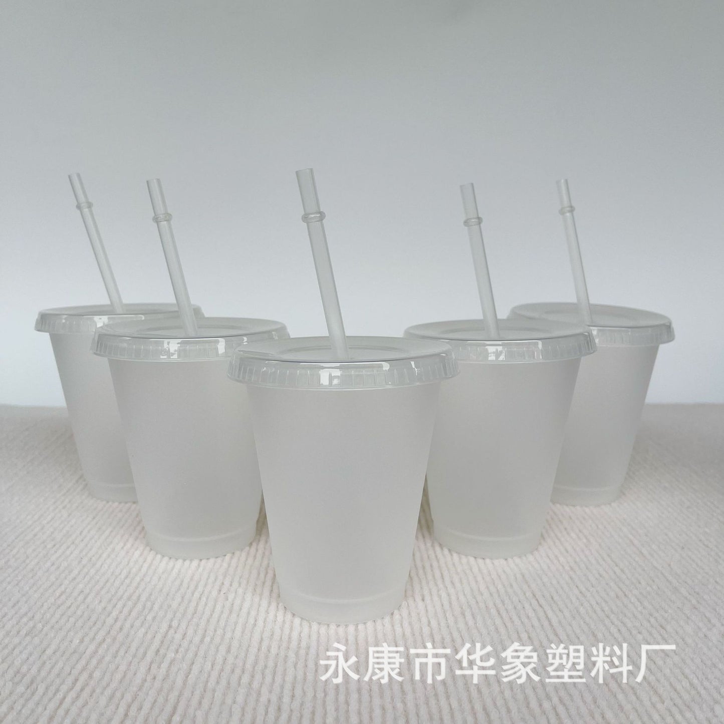 16Oz transparent pp plastic straw cup