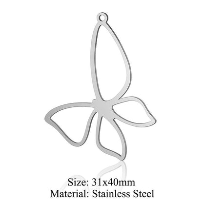 5 pcs/bag wings butterfly titanium steel pendant moth DIY