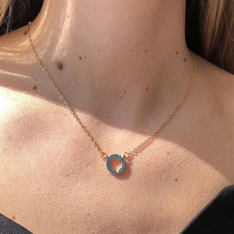 Geometric Diamond Ring Necklace