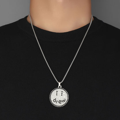 Hip Hop Smiley Face Titanium Steel Men's Pendant Necklace
