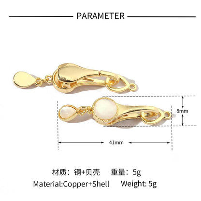 Butterfly shell copper zircon removable connecting buckle