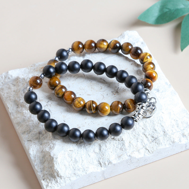 Tiger's eye love magnetic couple bracelet