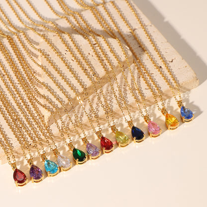 December Zircon Pendant Necklace