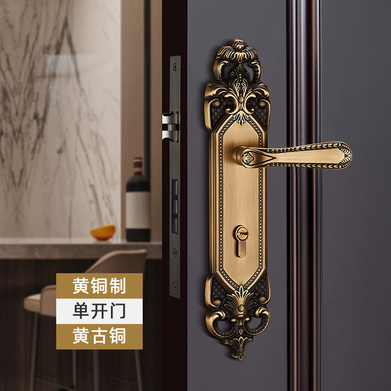 Brass door lock door lock handle