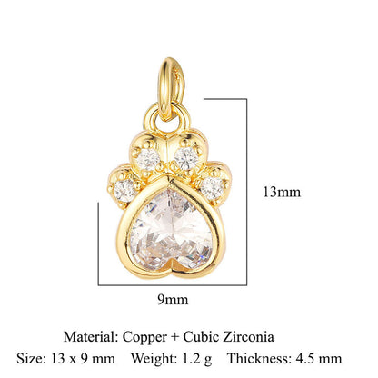 Copper Zircon Pendant Dog Claw Snake Bird Pigeon