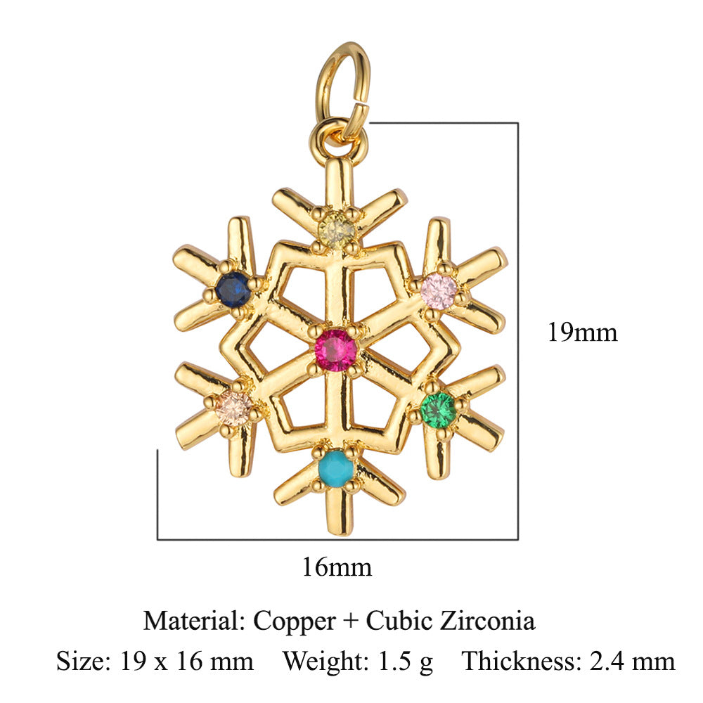 Christmas tree old man copper zircon pendant