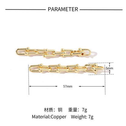 18K real gold copper zircon detachable connecting buckle