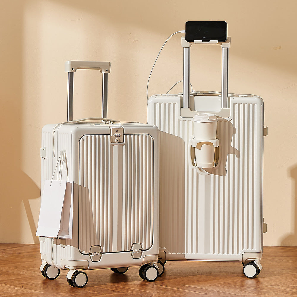 Front opening multi-function suitcase