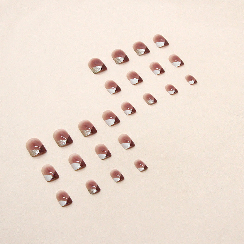 Geometric Blush French Nails